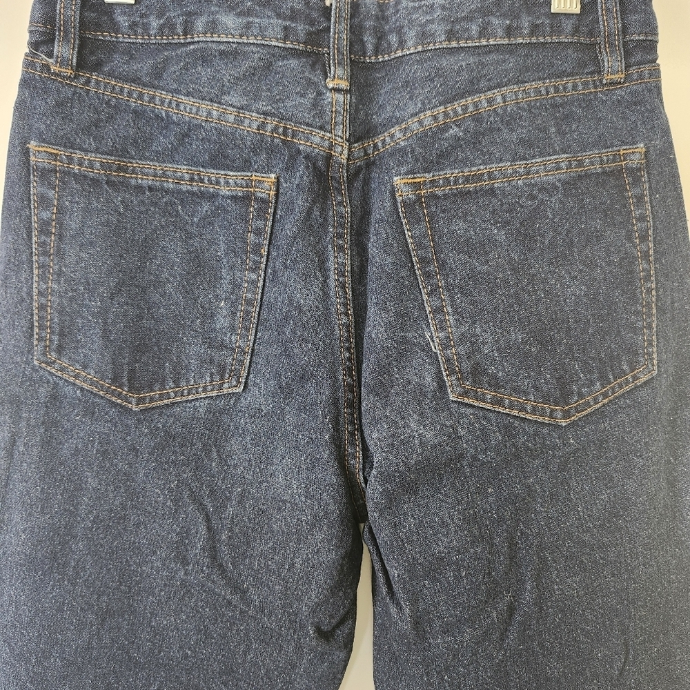 J Galt Brandy Melville High Waist Button Front Dark Wash Mom Jeans Women's Large - Picture 5 of 7